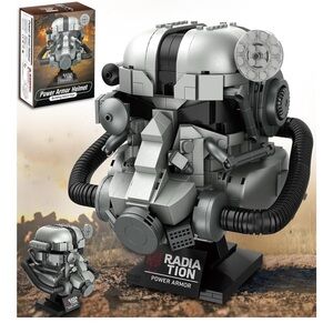 Radiation Power Armor Helmet Building Set - Gray and Black
